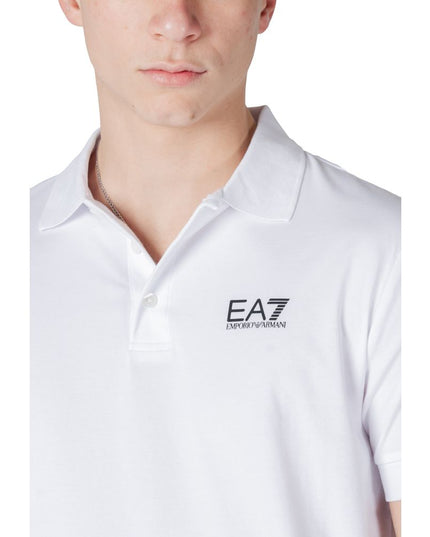 EA7 Emporio Armani White Cotton Polo Shirt