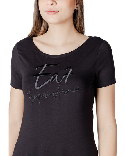 EA7 Emporio Armani Black Cotton T-Shirt
