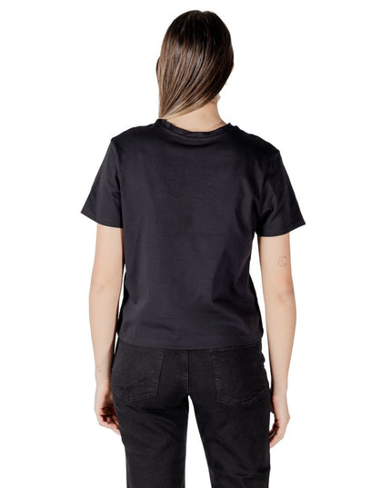 Jacqueline De Yong Black Cotton T-Shirt