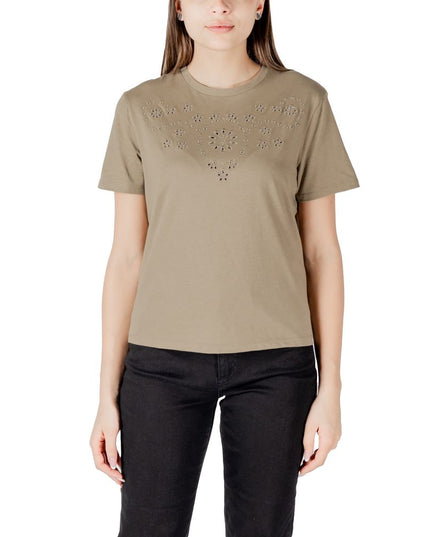 Jacqueline De Yong Green Cotton T-Shirt