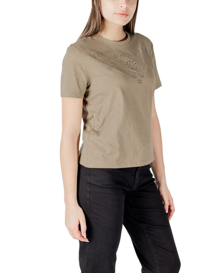 Jacqueline De Yong Green Cotton T-Shirt