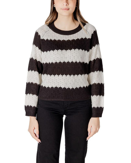 Jacqueline De Yong Black And White Marabou Sweatshirt