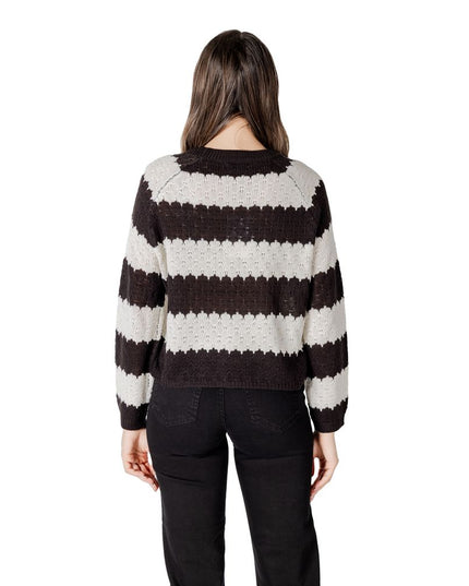 Jacqueline De Yong Black And White Marabou Sweatshirt