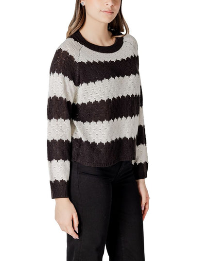 Jacqueline De Yong Black And White Marabou Sweatshirt