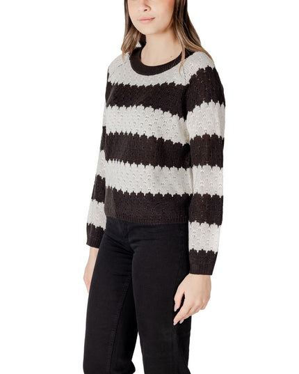 Jacqueline De Yong Black And White Marabou Sweatshirt