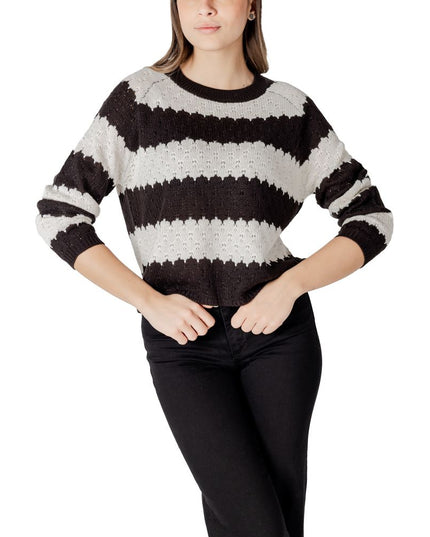 Jacqueline De Yong Black And White Marabou Sweatshirt