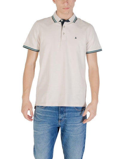 Jack Jones Beige Cotton Polo Shirt