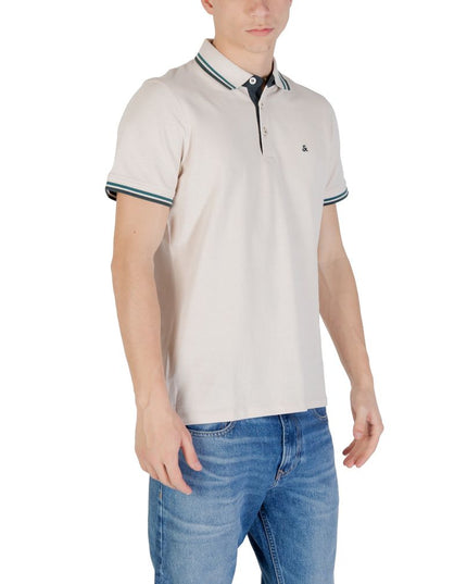 Jack Jones Beige Cotton Polo Shirt