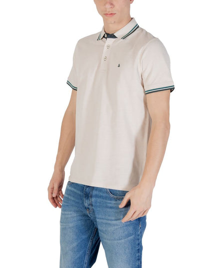 Jack Jones Beige Cotton Polo Shirt