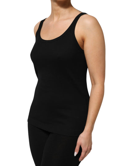 Dolce & Gabbana Black Cotton Sleeveless Women Tank Top