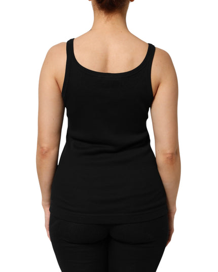 Dolce & Gabbana Black Cotton Sleeveless Women Tank Top