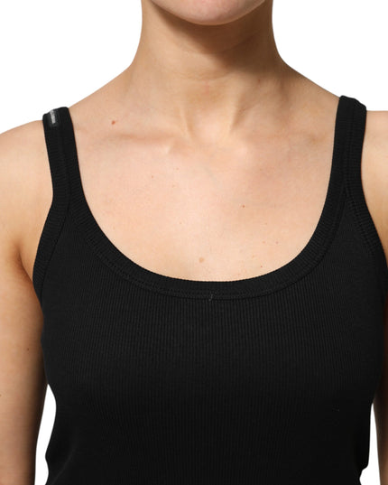 Dolce & Gabbana Black Cotton Sleeveless Women Tank Top