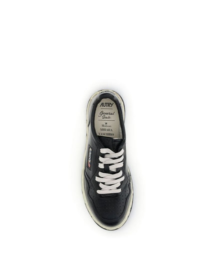 Autry Black Leather Low Top Sneakers