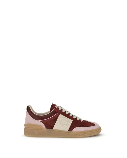 Valentino Garavani Red Calf Leather Bos Taurus Low Top Sneakers
