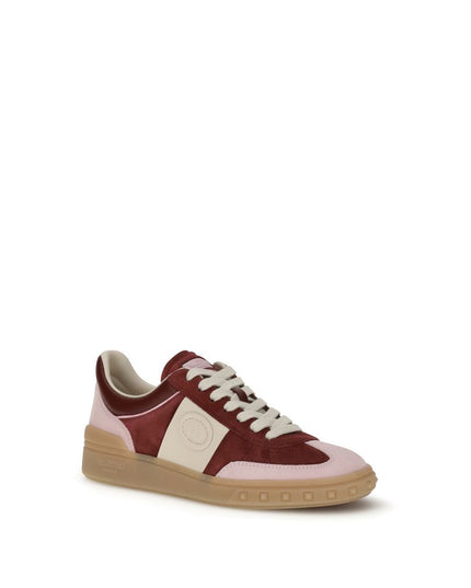 Valentino Garavani Red Calf Leather Bos Taurus Low Top Sneakers