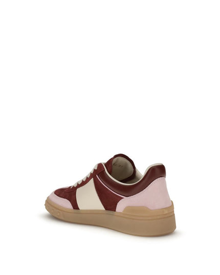 Valentino Garavani Red Calf Leather Bos Taurus Low Top Sneakers
