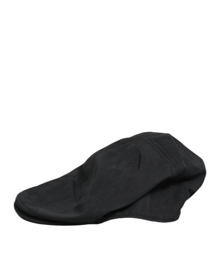 Dolce & Gabbana Black Cotton Blend Newsboy Men Cloth Cap Hat