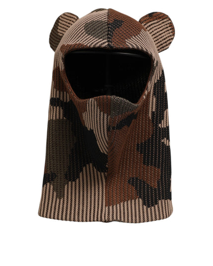 Dolce & Gabbana Multicolor Camouflage Balaclava Mask Men Cap One Size Hat