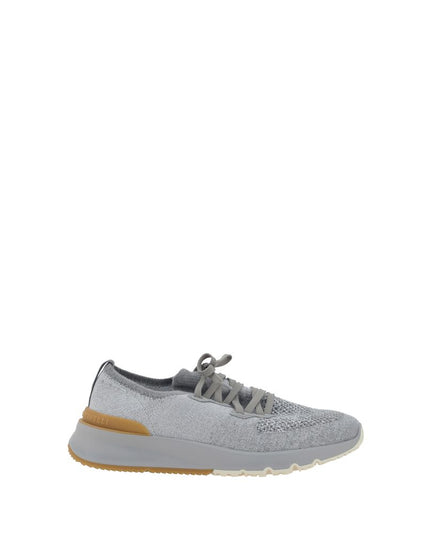 Brunello Cucinelli Gray Cotton Athletic Sneakers