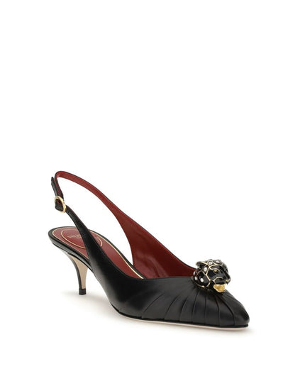 Valentino Garavani Black Leather High Heel Pumps