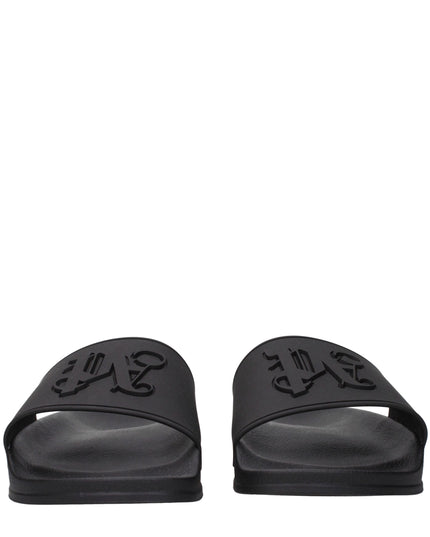 Palm Angels Black Cotton Slippers