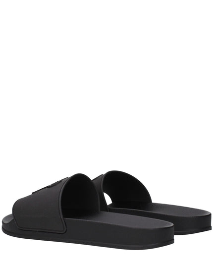 Palm Angels Black Cotton Slippers