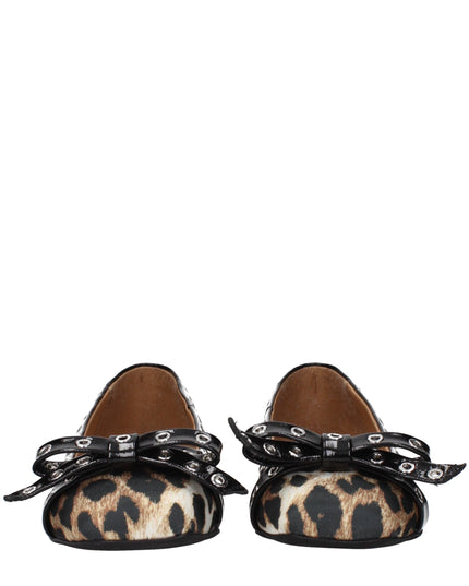 Ganni Brown Fabric Ballet Flats