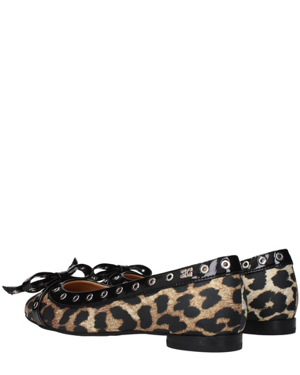 Ganni Brown Fabric Ballet Flats