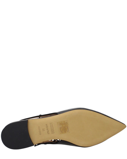 Moschino Black Leather Flats