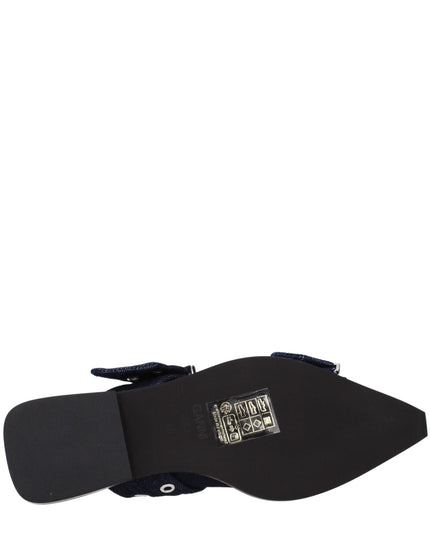 Ganni Blue Fabric Flat Sandals