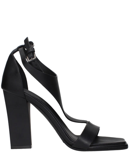 Max Mara Black Leather Stiletto Heel Sandals