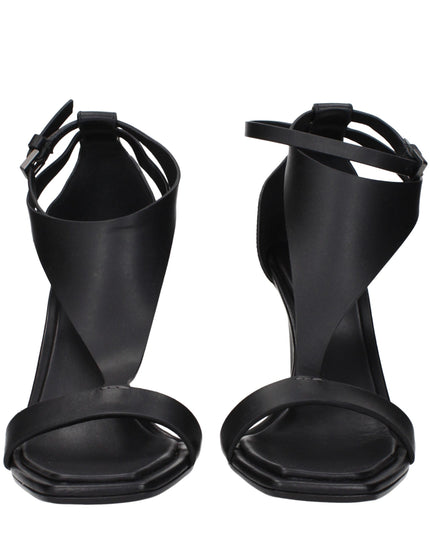 Max Mara Black Leather Stiletto Heel Sandals