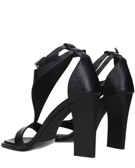 Max Mara Black Leather Stiletto Heel Sandals