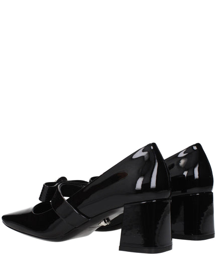 Versace Black Leather Mid Heel Pumps