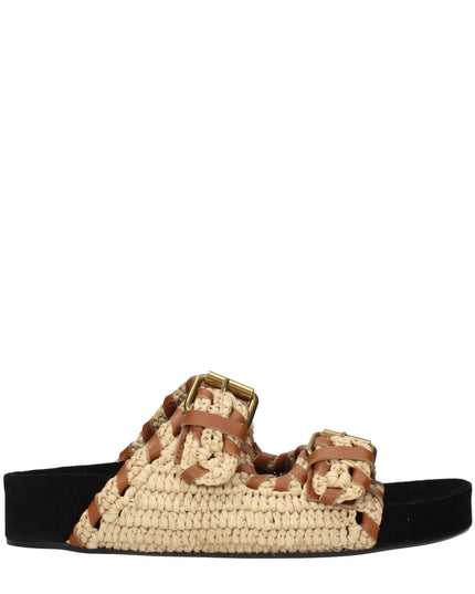 Isabel Marant Beige Raffia Slippers