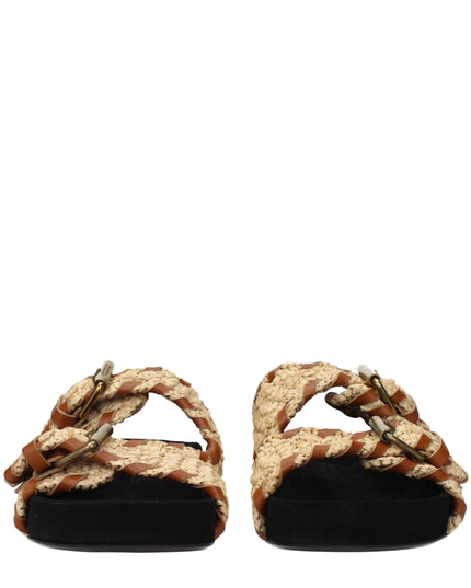 Isabel Marant Beige Raffia Slippers