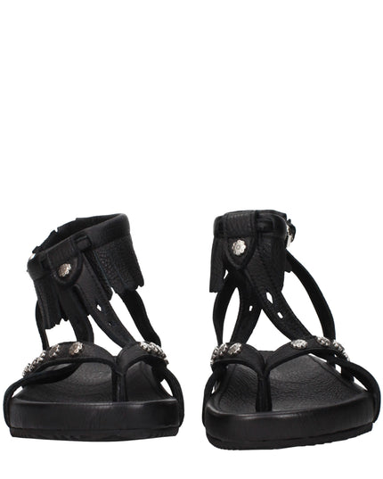 Isabel Marant Black Leather Flat Sandals