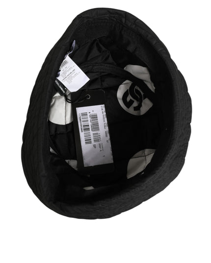 Dolce & Gabbana Black Nylon Quilted Bucket Men Capello Hat