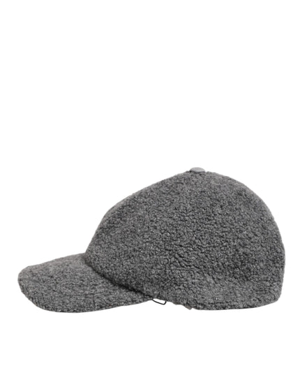 Dolce & Gabbana Gray Wool Fleece Rapper Men Baseball Capello Hat