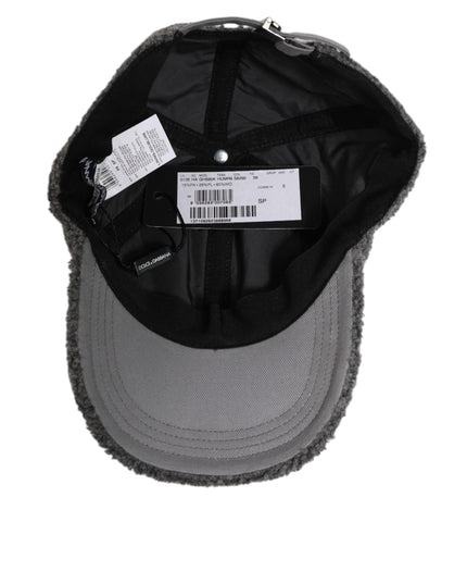 Dolce & Gabbana Gray Wool Fleece Rapper Men Baseball Capello Hat