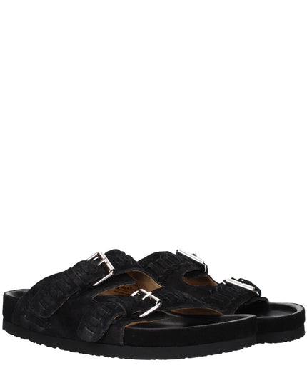 Isabel Marant Black Leather Slippers