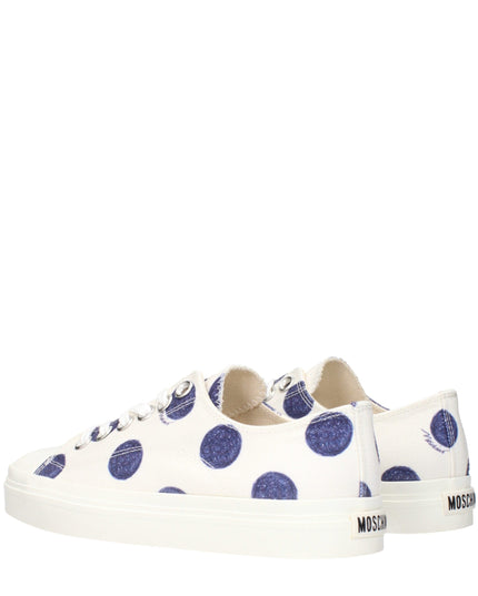Moschino White Fabric Low Top Sneakers
