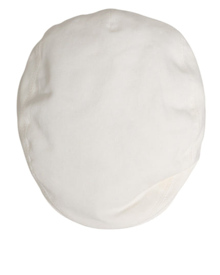 Dolce & Gabbana White Cotton Newsboy Cloth Capello Men Cap Hat