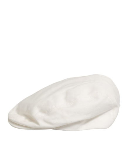 Dolce & Gabbana White Cotton Newsboy Cloth Capello Men Cap Hat