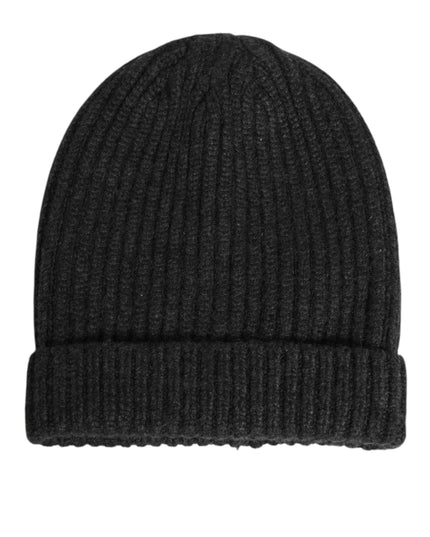 Dolce & Gabbana Black Cashmere Knitted Beanie Men Capello Hat