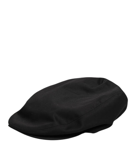 Dolce & Gabbana Black Cotton Dg Logo Newsboy Cloth Capello Hat