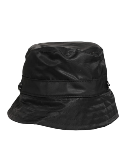 Dolce & Gabbana Black PVC Wide Brim Men Bucket Capello Hat