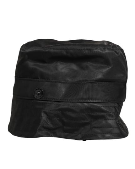 Dolce & Gabbana Black PVC Wide Brim Men Bucket Capello Hat