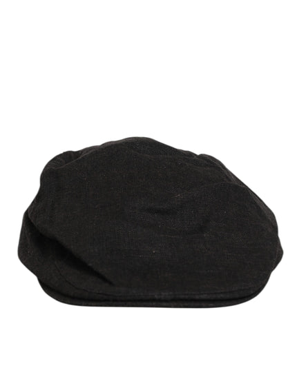 Dolce & Gabbana Black Cotton DG Logo Newsboy Cloth Capello Hat