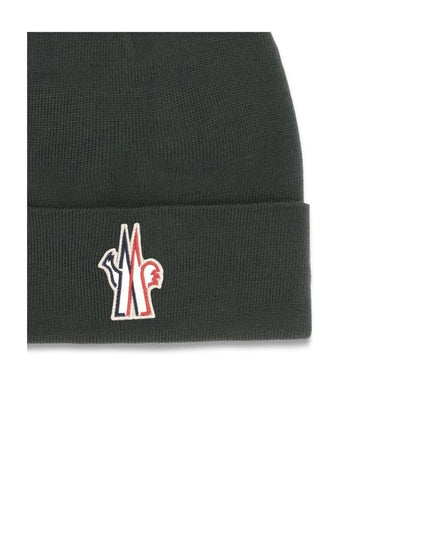 Moncler Grenoble Black Fleece Wool Beanie